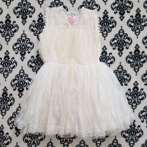 Girls 4T cream/off-white dress